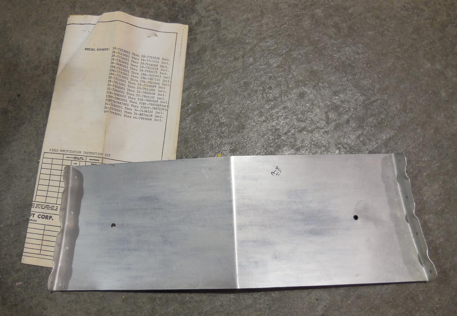 PIPER PN763-890 SEAT BACK REPAIR KIT (NEW) W INSTRUCTIONS